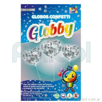 Globos confetti plata